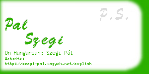 pal szegi business card